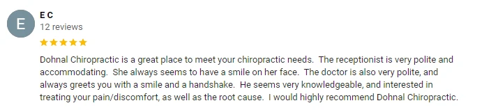 Chiropractic Nashville TN Testimonial EC