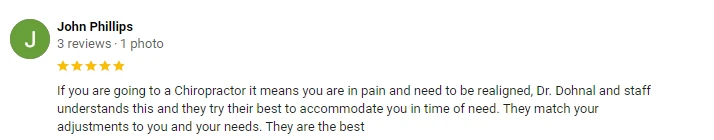 Chiropractic Nashville TN Testimonial John P